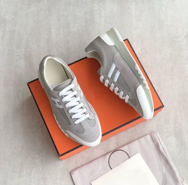

2023 luxury men trail sneaker shoes low suede leather outdoor trainers discount runner sports man comfort skateboard walking eu38-46 with bo, Black