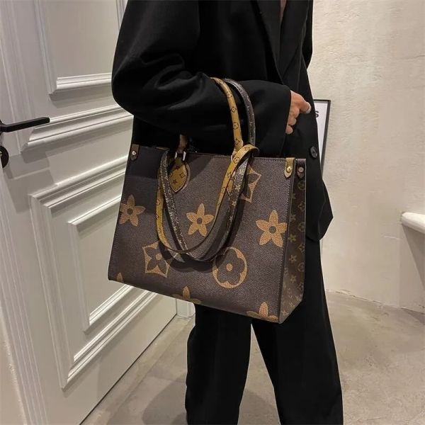 

high-quality womens totes designer bags onthego black embossing design fashion ladies handbag purse large capacity casual lady bag handbags