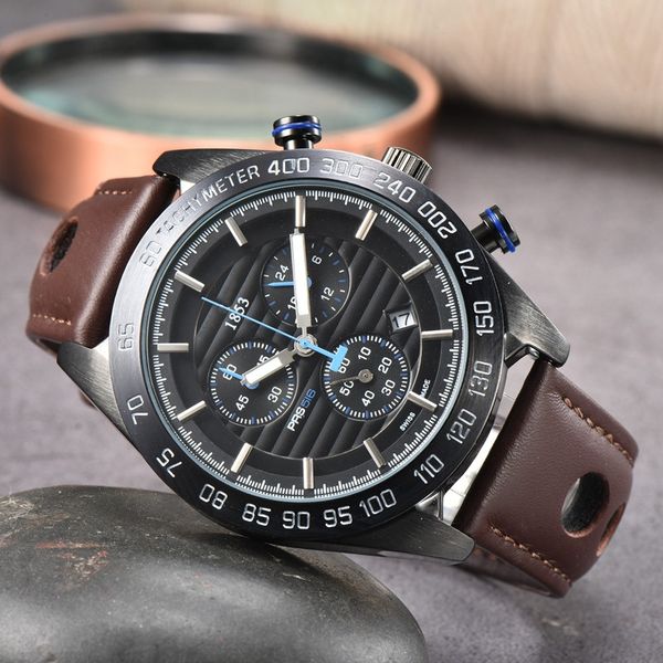 

tisso wrist watches for men 2023 new mens watches all dial work quartz watch luxury brand chronograph clock leather belt fashion type prs516, Slivery;golden