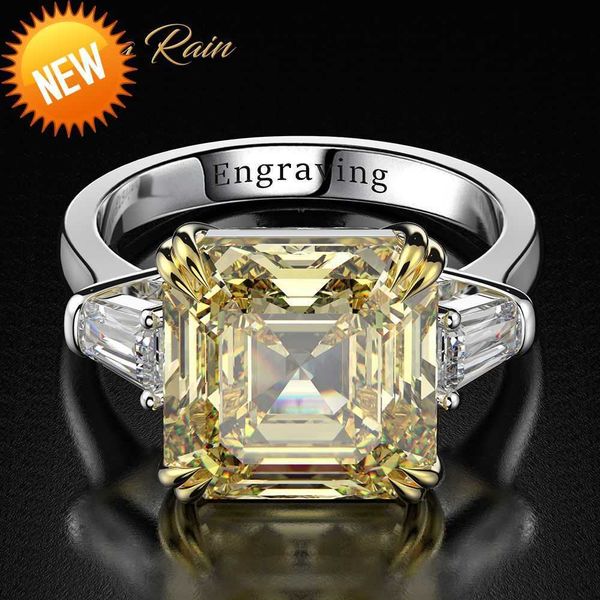 

wong rain 100% 925 sterling silver created moissanite citrine diamonds gemstone wedding engagement ring fine jewelry wholesale 201112, Slivery;golden