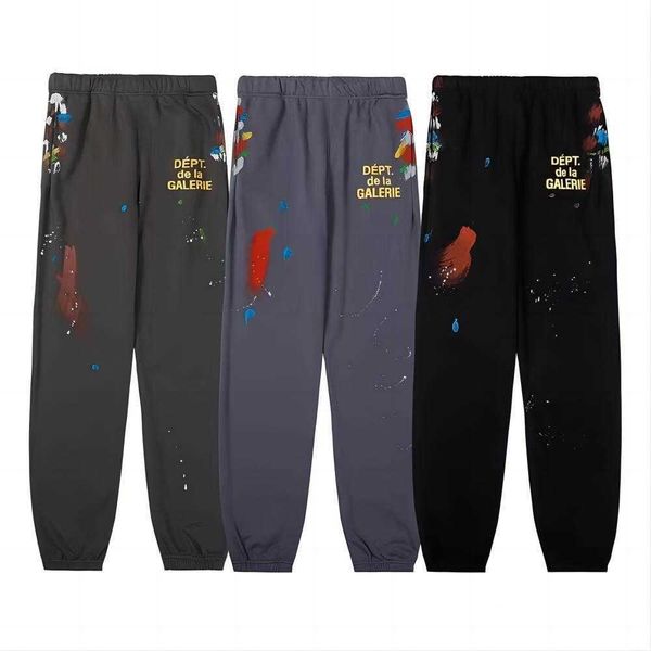 

mens galleryes dept jeans pants galleryes dept sweatpants speckled letter print men's women's couple loose versatile casual pants, Blue