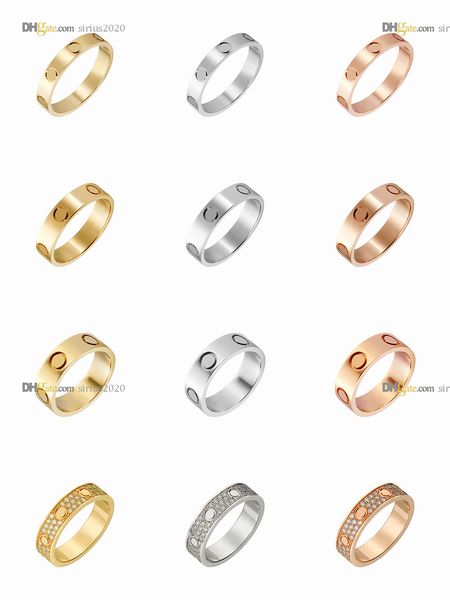 

love ring designer ring lovers classic band rings luxury jewelry accessories titanium steel gold-plated never fade not allergic 4/5/6mm 2149, Silver