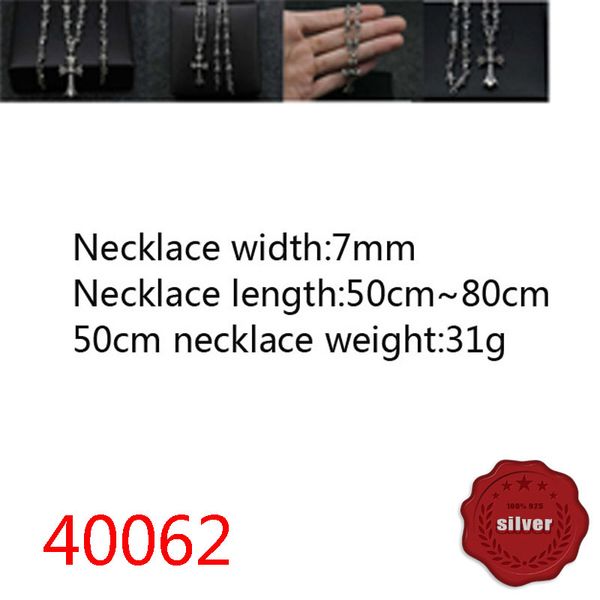 

40062 european and american youth hip-hop jewelry necklace, ruffian handsome pure silver cross sweater, chain sleeve, punk hip-hop style