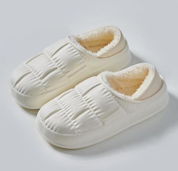 

fashion simple snow boots warm cotton slippers waterproof upper couple models cute style comfortable warm two wear slippers men an8437623, Black