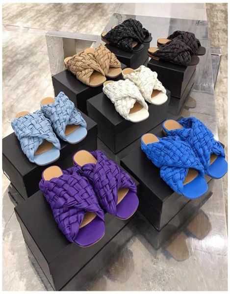 

slippers summer women slipper brand weave ladies sandal shoes low open toe flat casual slides beach flip flops big size 3542 luxu3620107, Black