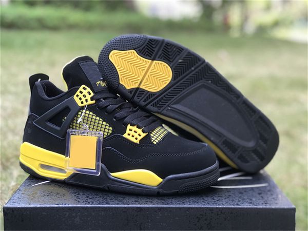 

4s 4 thunder black tour air yellow shoes mens trainers sports sneakers original