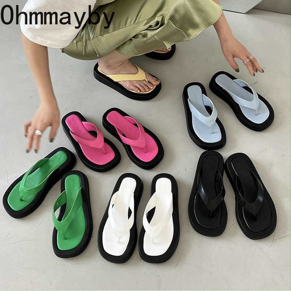 

slippers brand platform women slippers summer fashion thick sole flat heel ladies slides casual outdoor beach sandalias flip flop j230502, Black