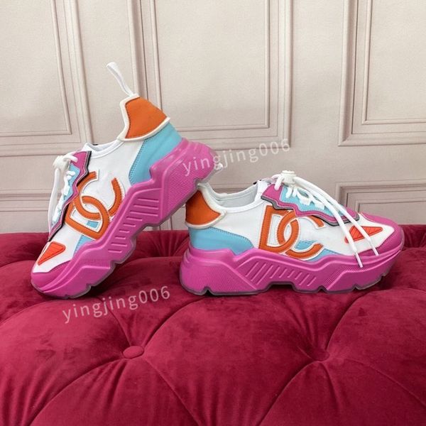

new womens designer casual shoes leather lace-up sneaker brand flat running trainers letters womens gym sneakers, Black