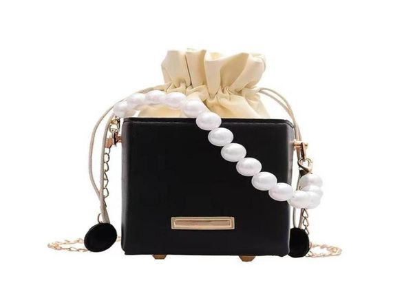 

myyshop pb0016 fashion mini pearl chain wallet mobile single shoulder bags messenger bag white yellow purple black 4 colors3728910