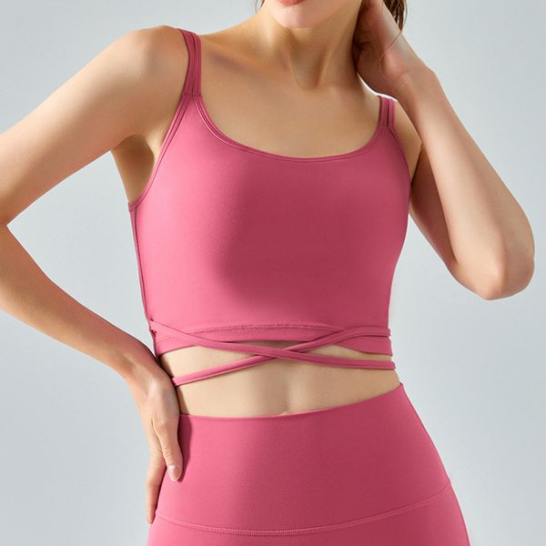 

sports underwear yoga women's fixed chest pad fitness vest bra tight kju, White