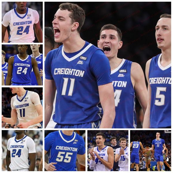 

ncaa creighton blueja basketball jersey ryan kalkbrenner arthur kaluma trey alexander baylor scheierman ryan nembhard mason miller fredrick, Black;red