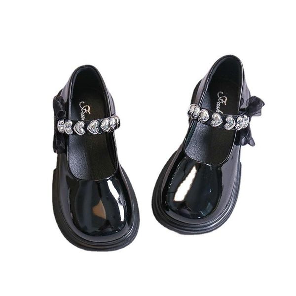 

sneakers baby shoes kids casual footwear children autumn girl bow princess fashion love leather e6162, Black;red