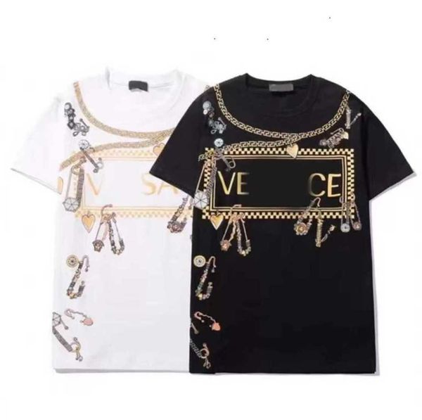 

fashion vercace versage summer paris designer t-shirt tshirts mens classic letter printing t casual shirts uncotton teem-3xl#03, White;black