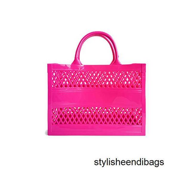 

stylisheendibags shoulder bags 2022 summer new shopping basket portable jelly bag large-capacity basket storage basket candy color hollow be