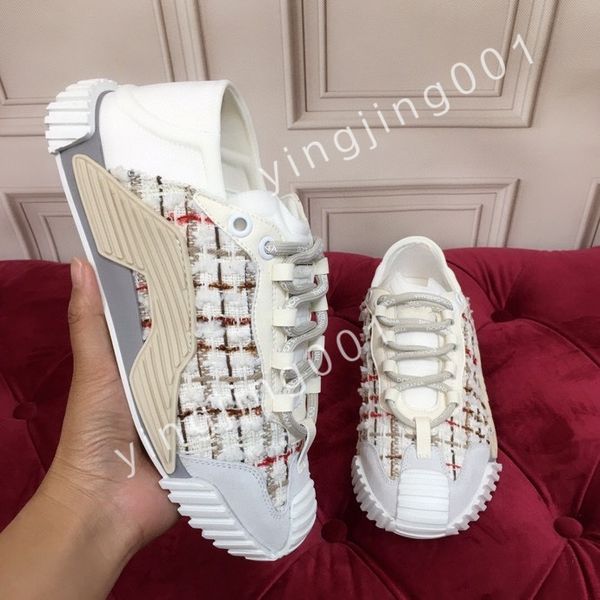 

designer mens causal shoes fashion woman leather lace up platform sole sneakers white men women, Black
