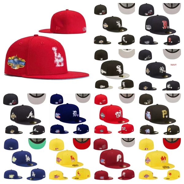 

2023 fitted hats snapbacks hat adjustable baskball caps all team logo outdoor sports chrome heart embroidery cotton flat closed beanies alo, Black;white