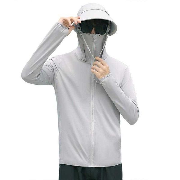 

summer mens ice jackets silk sun protection clothing uv thin outdoor fishing wind, Black;brown
