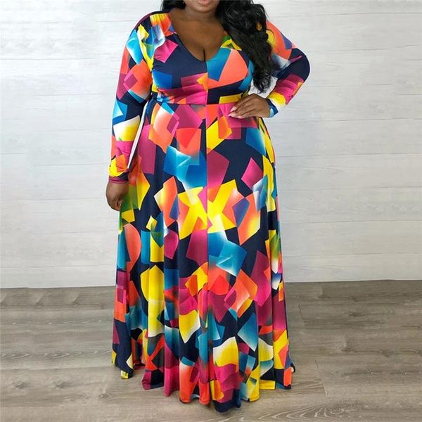 

t-shirt autumn women's long sleeve dress maxi v neck high waist ladies office dresses plus size dress wholesale dropshipping, Black