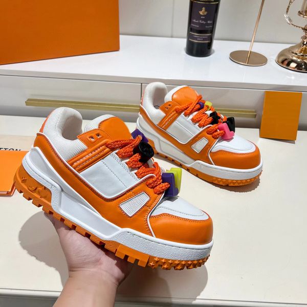 

2023 new trainer maxi shoes designer sneakers for men women plate-forme buckle leather sneaker board shoes fashion bread shoes size 35-45, Black