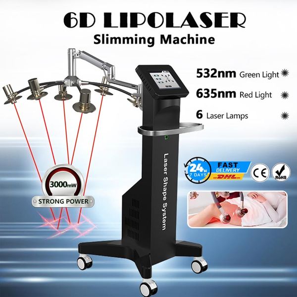 

lipo laser lllt lasers body slimming machine 60hz 6 laser lamps 532nm for fat removal