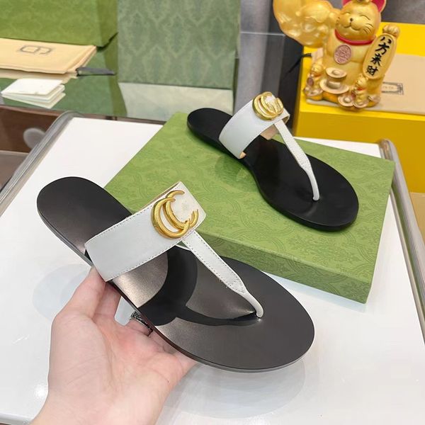 

ladies slippers metal buckle flip-on sandals summer open toe flat soft sole casual versatile trend women's shoes, Black