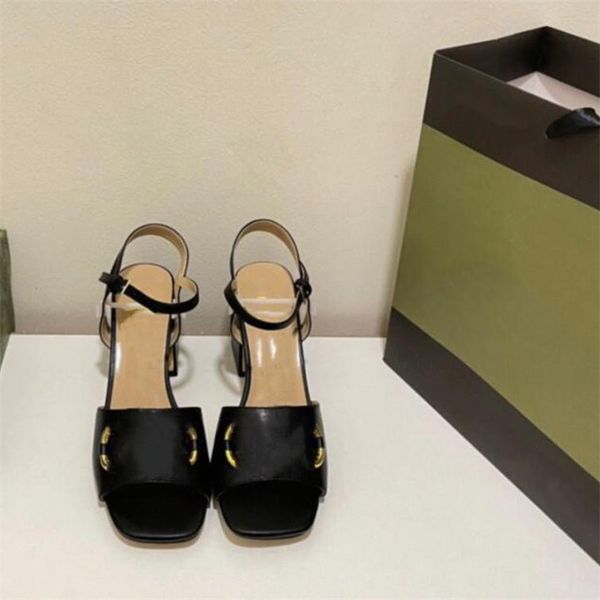 

fashion luxury sandals women high heels slides womens designers shoes genuine leather pumps lady slipper wedding shoes with box dust, Black