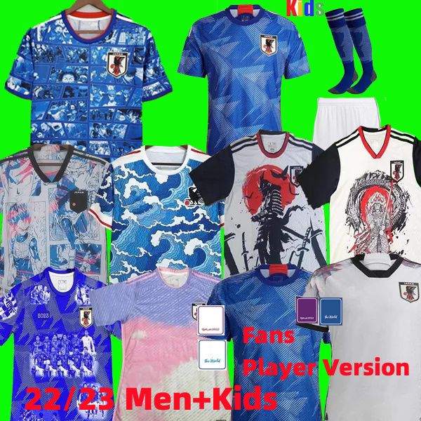 

world cup soccer jerseys minaminotsubasa 2023 atom japanese football shirt honda kagawa okazaki nagatomo haraguchi kubo cartoon captain men, White;black