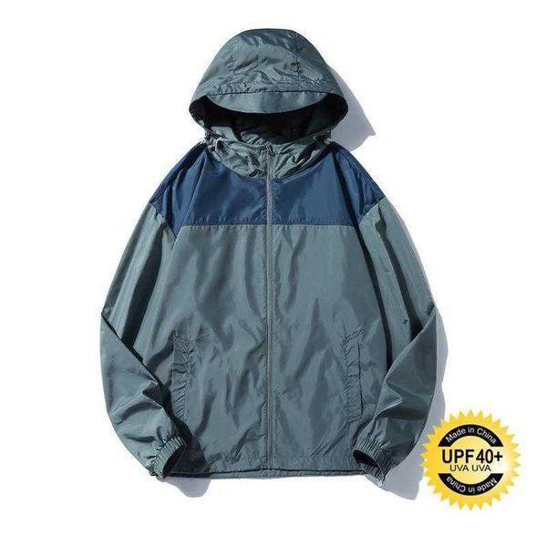 

couples sun protection clothing jacket hooded color contrast lightweight, Black;brown