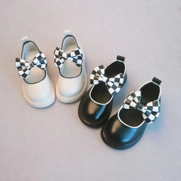 

sneakers baby shoes children casual autumn girls bow princess leather single e6170, Black;red