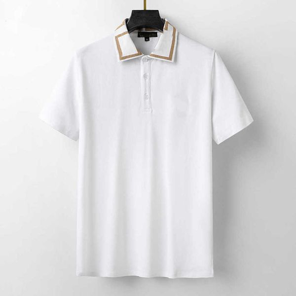 

short vercace versage men's embroidery trendy sleeve#2001 casual polo, White;black