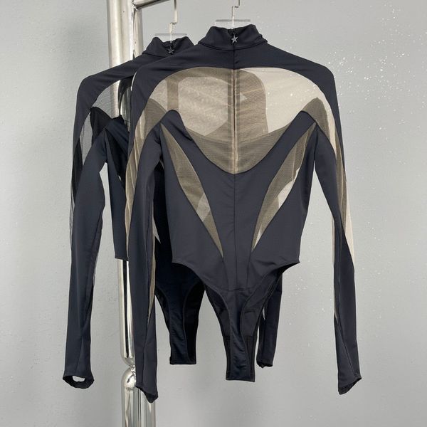 

luxury women jumpsuit bodysuit long sleeve bodysuit, Black;white