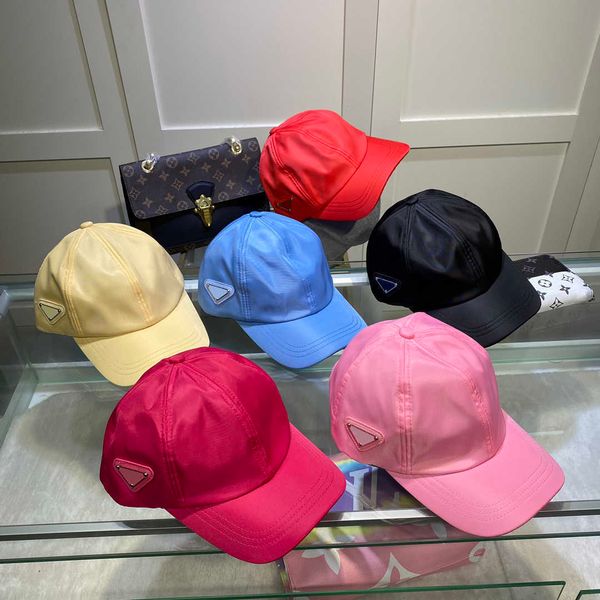 

designer baseball caps luxury football cap 6 colors fashion casquettes triangle brand sun hat outdoor sunshade hat for casual travel, Blue;gray