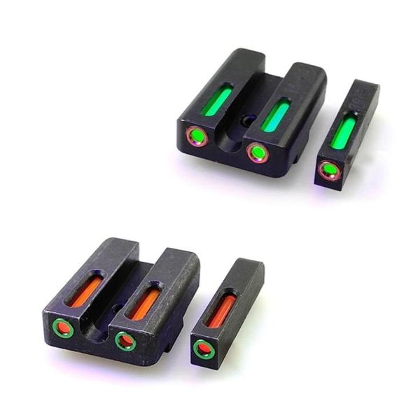 

red green fiber optic front scopes with combat rear sight focuslock for glock pistols 9mm357 sig 40456817072