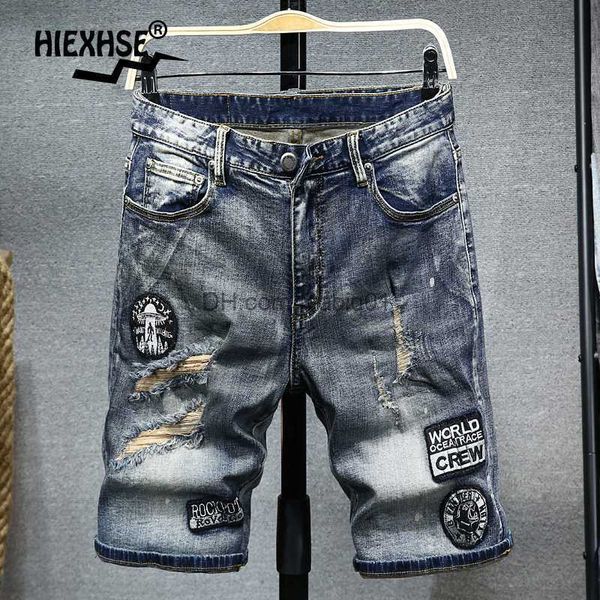 

men's shorts men ripped denim shorts new summer jeans shorts soft cotton streetwear hole slim denim shorts male brand clothes t230502, White;black