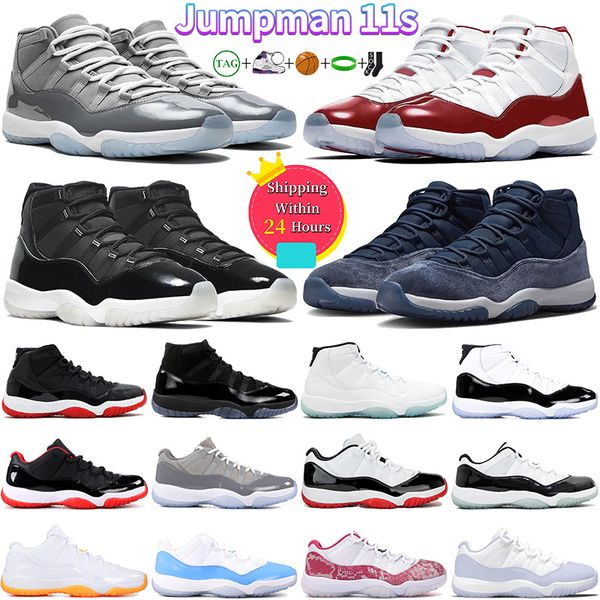 

11s basketball shoes cherry cool grey 25th anniversary playoffs bred concord gamma blue citrus yellow snake skin jumpman 11 womens mens trai