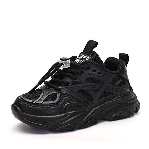 

athletic kids shoes sneakers basketball footwear tennis boys children e24254, Black