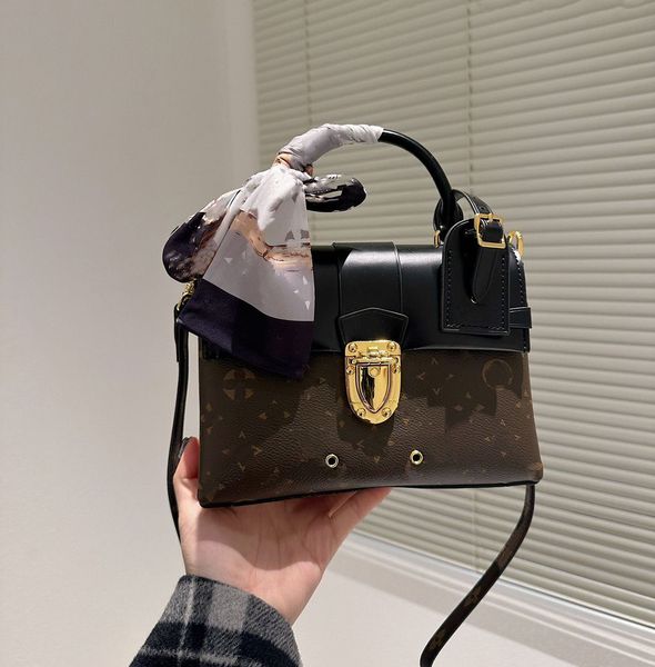 

l tier quality women's shoulder bag genuine leather brand croisette handbag crossbody medium handle totes