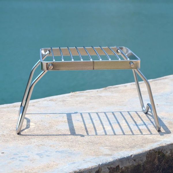 

multifunctional folding campfire grill portable stainless steel camping grill grate gas stove stand outdoor wood stove stand