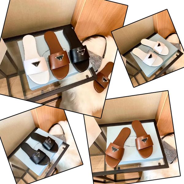 

2023 summer luxury sandals designer women flip flops slipper fashion genuine leather slides metal chain ladies casual shoes, Black