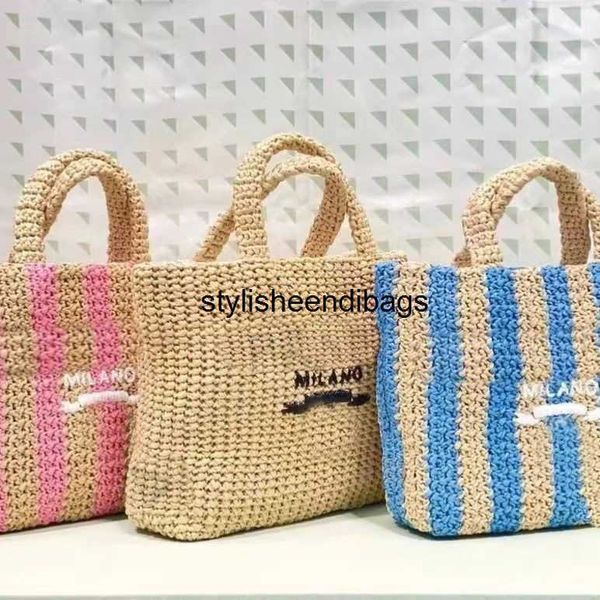

stylisheendibags hand-woven straw tote bag summer new trend large capacity niche design leisure beach resort fashion all-purpose underarm ha