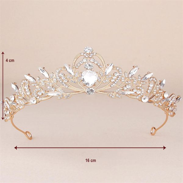 

vintage palace style elegant crown forest rose gold diamond hair band shiny zircon flower shape european and american ins net red hair ornam, Silver