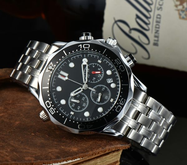 

2023 new mens luxury designer watch quartz movement commemorative watch band ceramic steel ring waterproof fashion business mens watch, Slivery;brown