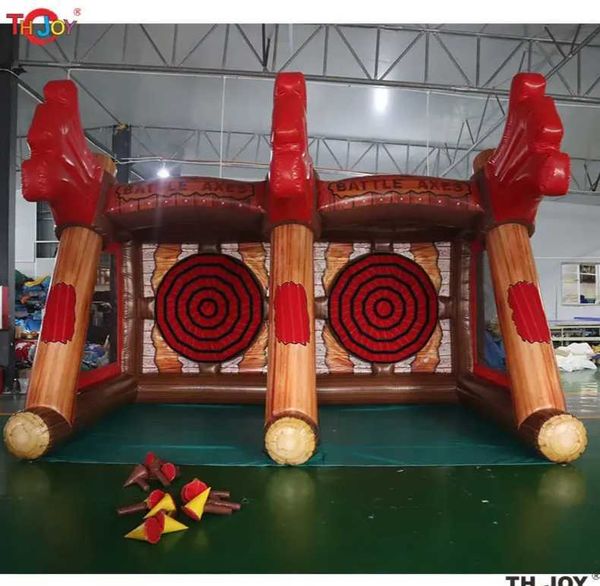 

3x3m outdoor games activities interactive competition inflatable axe throwing games carnival sports athletic target shoot throw toss dart st