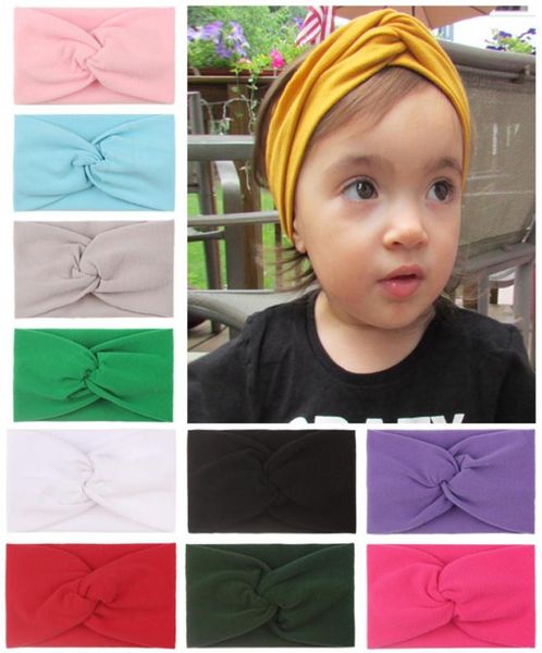 

autumn winter baby kids ed headband cross knot elastic hair band7575462