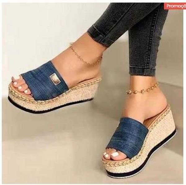 

slippers slippers women 2020 new style large size platform wedge shoes fashion j230502, Black