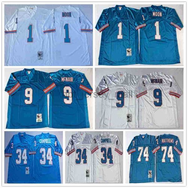 

ncaa 75th vintage football 9 steve mcnair jerseys mitchell & ness 1 warren moon 34 earl campbell 74 bruce matthews jersey college blue white, Black;red