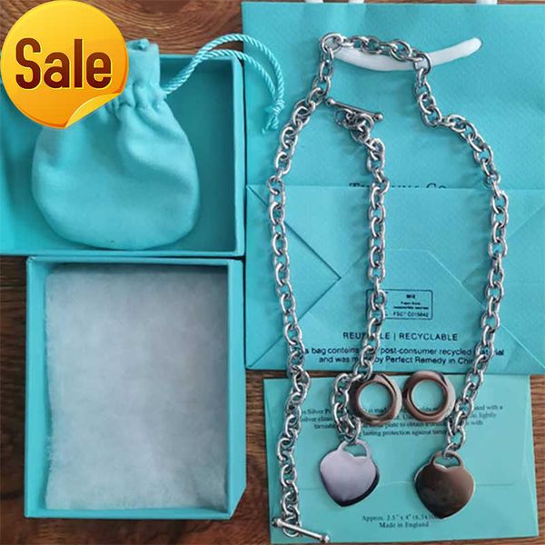 

womens mens love bracelet necklace heart designer jewelry sets birthday christmas gift 925 silver necklaces bracelets wedding statement jewe