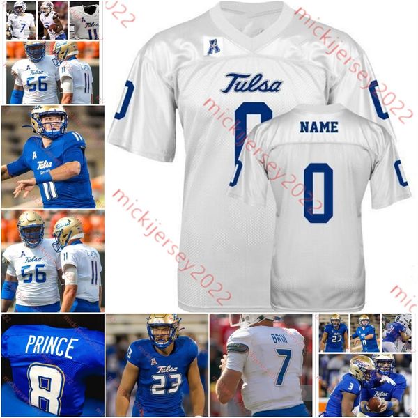 

tulsa football jersey colby powers deneric prince tai marks kenney solomon cooper laake marquis shoulders dorian hopkins custom tulsa golden, Black