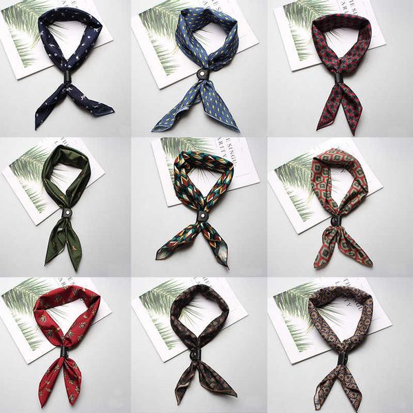 

scarves 6060cm silk men's ladies boys girls women small square designer scarf men luxury accessories ascot cravat ties cravat j230502, Blue;gray