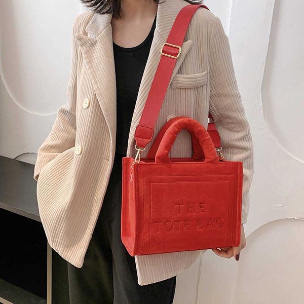 

new trend tote bag tote bag plush letter portable messenger bag